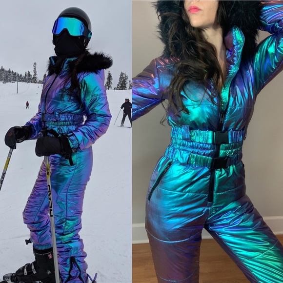 iridescent holograph club exx colder snow suit ski - Picture 2 of 15